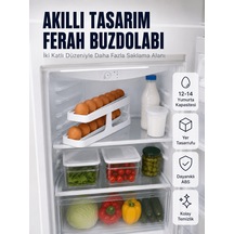Buzdolabı Yumurta Düzenleyici İki Katlı Kayar Raylı Yumurta Organizeri 3 Adet Gümüş Toka