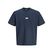 Jack & Jones Breeze Front Print Erkek Lacivert Tişört 12298989-osc