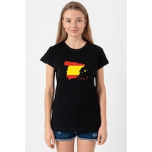 Euro 24 Spain Siyah Kadın Tshirt SIYAH