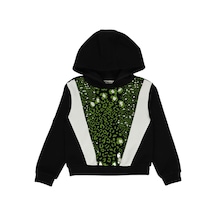 Kız Çocuk Kapüşonlu Siyah Sweatshirt 17013617