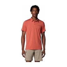 Columbia Tech Trail Erkek Kısa Kollu Polo Tişört-7972 Kızıl Kiremit