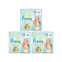 Prima Bebek Bezi Premium Care 0 Numara 30 Adet 3'lü Paket