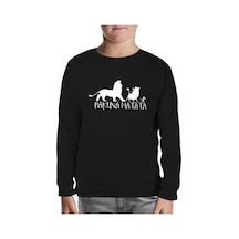 Lord Tshirt Hakuna Matata - Dont Siyah Çocuk Sweatshirt Siyah