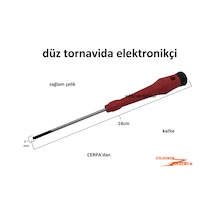 Tornavida Düz 2 MM Elektronikçi Tornavida İnce Uçlu Çelik