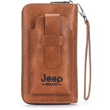 Jeep Buluo Erkek El Çantası Büyük Kapasiteli Çoklu Kart Erkek Cep Telefonu Çantası Tek Fermuarlı Taşınabilir Erkek Çanta Cüzdanı 001