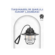 Geometrik Tasarımlı Vintage Kamp Lambası Type-c Şarj, Ayarlanabilir Parlaklık Standart