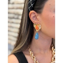 Taşlı Küpe - Turuncu 11024558