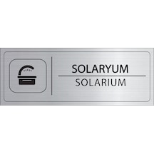 Mayeka Solaryum İsimlik Gümüş Metal Kapı İsimliği Levhası Yönlendirme Tabelası