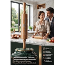 Transformacion Professional Dönerli Ahşap Merdane 43 Cm, Ergonomik Şef Tipi Hamur Açma, Profesyonel Pizza, Börek Ve