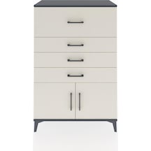 Hyperion Dolap 4 Çekmeceli 2 Kapaklı 88x44x134 Antrasit-aytaşı Antrasit