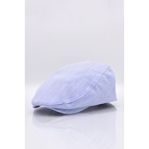 Külah Açık Mavi Kasket Pamuklu London Flat Cap Şapka Açık Mavi Standart