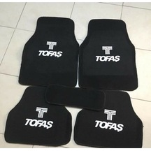 Tofaş Doğan Logolu Siyah Çift Katlı Halı Paspas Seti