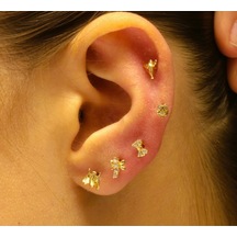 14 Ayar Altın Piercing Tragus Küpe 25114-t025
