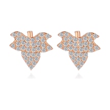 Cosar Silver 925 Ayar Taşlı Çam Ağacı Küpe Rose