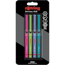 Fineliner, İnce Keçe Uçlu Kalem 0.4 Mm, 4'lü Paket, Canlı Renkler