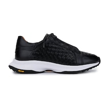 Tamer Tanca Erkek Hakiki Deri Siyah Sneakers & Spor Ayakkabı 1092 22221 Erk Ayk Y25 Sıyah Dr/orgu Siyah