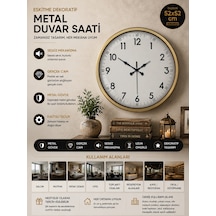 52 Cm Eskitme Metal Dekoratif Duvar Saati