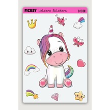 Unicorn Tek Boynuzlu At Sticker Seti - 11 Adet Etiket Çıkartma Diğer