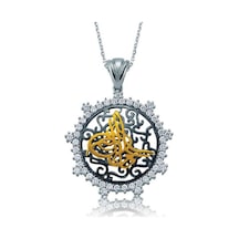 Gümüş Taşlı Tuğra Kadın Kolye (506451504)
