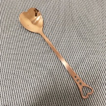 Sones Adet Paslanmaz Çelik Kaşık Taşınabilir Metal Kahve Kaşığı Yaratıcı Aşk Kalp Şeklinde Düğün Partisi Hediye Yemek Takımı, Renk: Gül Altın Gözenekli Aşk