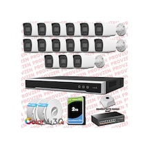Provzen Hikvision 15 Kameralı 4mp Ip Colorvu 3.0 Güvenlik Sistemi Aı İnsan Araç Algılama Mikrofon Ve Işıklı Alarm