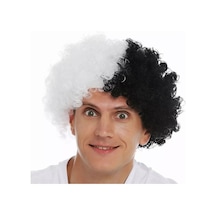 Siyah Beyaz Kıvırcık Afro Bonus Peruk Taraftar Bonus Saç Çocuk
