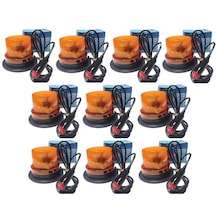10 Adet Çakarlı Tepe Lambası 3 Modlu Çakmak Fişli Mıknatıslı 8-110v