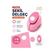 Ofisinn Şekilli Büyük Boy Delgeç/şekilgeç 3.8 Cm Yuvarlak Pembe