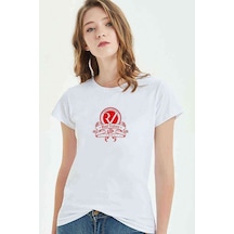 Red Velvet Logo Baskılı Beyaz Kadın Tshirt