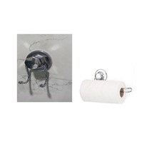 Hem Vakumlu Hem Vidalı Banyo Aksesuarı 2 Li Set Kağıt Havluluk + Havlu Askısı Krom Krom