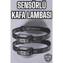 Mey İthalat Kafa Lambası Kamp Lambası Led Işık Şarjlı Ayarlanabilir Siyah