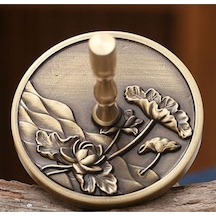 Mühür Mumu Pirinç Damga 50mm 3d Su Zambağı B Desen Pirinç Saplı Karışık