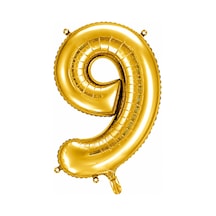 9 Rakam Folyo Balon Altın Rengi 36 Cm
