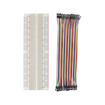 2'li Set: 830 Pin Breadboard 40 Pin Dişi-Dişi Jumper Kablo