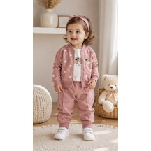 Yakup Bebe Kız Hırkalı Üçlü Takım 1-4 Yaş -ba656335 - Gül Kurusu