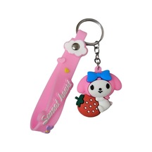 Renkli Silikon Anahtarlıklar-pembe My Melody 2 Çok Renkli