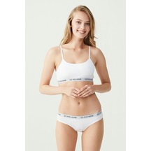 U.S. Polo Assn. Kadın Beyaz Büstiyer Slip Set 65004