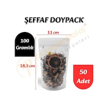 Şeffaf Doypack 11x18,5x7 Cm 50 Adet