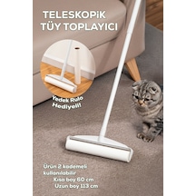 Porsima 3109 Teleskopik Uzun Saplı Yedek Başlıklı Tüy Alma Rulosu Tüy Toz Alıcı Rulo 60 Yaprak Diğer