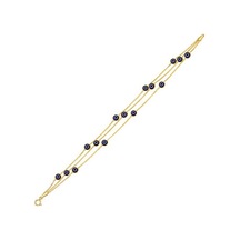 3 Zincirli Nazar Boncuklu Altın Bileklik 3.85 Gram 14 Ayar Sarı Altın