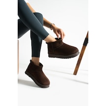 Shoetek Lesva Kadın Bot İçi Kürklü Kahve Süet Kahve