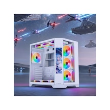 Nova 9.16'' Lcd Ekranlı Hub+kumanda Beyaz 7x12cm Argb Fan+kumanda Gaming Oyuncu Kasası
