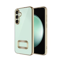 Samsung Galaxy Uyumlu A25 Yanları Renkli Lens Korumalı Logo Gösteren Şeffaf Luxury Silikon Kılıf