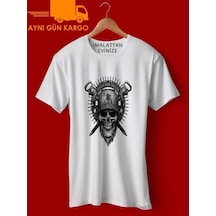 Camiseta Skull Terör Tasarım Baskılı Tişört Tshirt