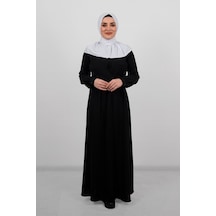 Hürrem Bone Beyaz Pratik Hazır Geçmeli Tesettür Eşarp Sandy Kumaş Arkadan Çıt Beyaz