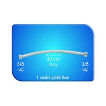 Flex Çelik 3/8 3/8 Uç 50 Cm Boy 1 Adet Su Bağlantısı