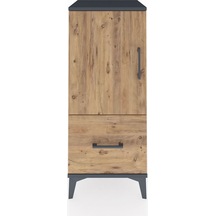 Hyperion Komodin 2 Raflı Tek Çekmeceli Tek Kapaklı 44x44x106 Antrasit-çam Antrasit