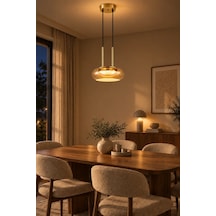 Led Sarkıt Avize Modern Avize Gold Detaylı Mutfak Adası Yemek Masası Salon Avizesi 18w 3 Renk Işık Siyah