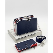 Just Polo Kadın Çift Fermuarlı Günlük Kullanıma Uygun Lüks Spor Çantası Ve Cüzdanı Ebat: 27x17 Cm Beyaz - Lacivert - Kırmızı Just Polo Kadın Çift Fermuarlı Günlük Kullanıma Uygun Lüks Spor Çantası Ve Cüzdanı Ebat: 27x17 Cm Beyaz - Lacivert - Kırmızı