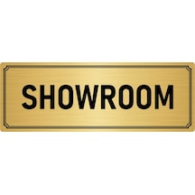 Metal Yönlendirme Levhası, Departman Kapı İsimliği Showroom 10x20 cm Altın Renk